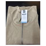 Full-Zip Beige Jacket, Size Large