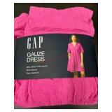 Gap Pink Gauze Dress With Short Sleeves