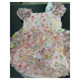 Pink Girls Size 7/8 Dress with Floral Design