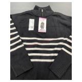 DKNY Black Quarter-Zip Sweater, Small