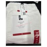 White Crop Flare Jeans, Size 14