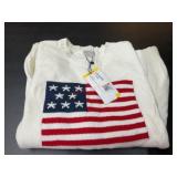 White Sweater With American Flag Design
