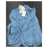 Blue Relaxed Jersey Knit Robe, XS