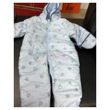 Infant Blue Full-Body Snowsuit with Hood