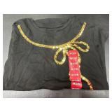 Black Shirt with Gold Sequin Design
