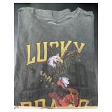 Gray T-Shirt With Eagle and Guitar Print