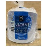 Pack of 204 Ultra Dinner Paper Plates