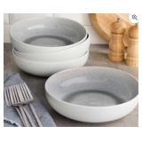 Four Grey Ceramic Pasta Bowls