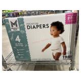 Size 4 Disposable Diapers, 198 Count