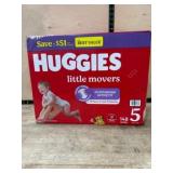 Huggies Little Movers Diapers, Size 5, 148 Count