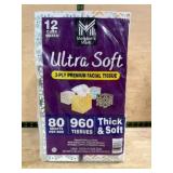 Ultra Soft 3-Ply Facial Tissues, 12-Pack
