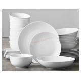 32-Piece White Porcelain Dinnerware Set
