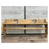 Wooden heart shelf w/ rack