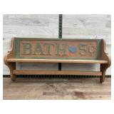 Bath wooden shelf/sign
