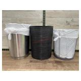 4 small trash cans