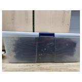 32ï¿½ long clear tote with wooden hangers