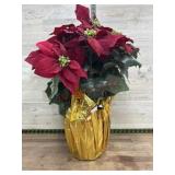 Faux poinsettia plant