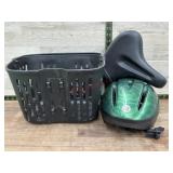 Bike basket, bike helmet & bike seat