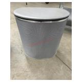Redmon Pewter Style Bowed Front Hamper