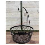 Metal fruit basket with banana hook
