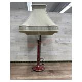 Chinese Red with Butterfly Tole Candlestick