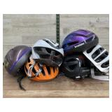 6 bike helmets, asst sizes