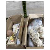 2 boxes of glass ornaments