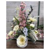 Faux plant white vase