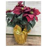 Faux poinsettia plant