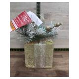LED premade gold and champagne square gift box