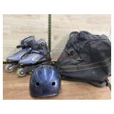 Rollerblades. Helmet. And carrying case. Size 9