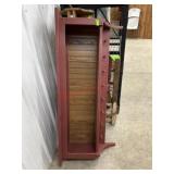 Red double wooden shelf