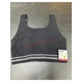 Black Sports Bra with Gray Stripe