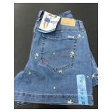 Denim Shorts with Floral Embroidery