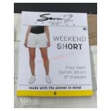 Women's Fray Hem Denim Shorts, Size 8