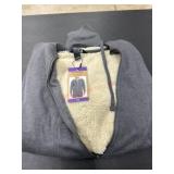 Gray XXL Sherpa-Lined Hoodie With Zipper