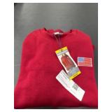 Red Sweater With American Flag Patch