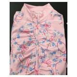 Pink Floral Medium Jacket With Zipper Closure