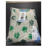 Cream Sweater With Green Leaf Pattern