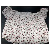 White Cherry-Print XL Blouse