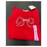 Red Shirt With Bow Design, Size Small