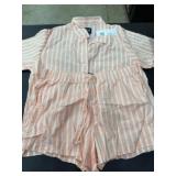 Striped Pink and White Pajama Set