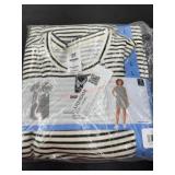 Womenï¿½s Striped Short-Sleeve Dress, Size M