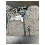 Gray Quilted Vest With Zipper Closure