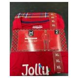 Red XL Pajama Set with Holiday Design