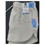 Women's White Lounge Shorts, Size L