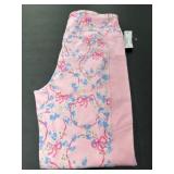 Pink Floral Leggings with Bow Design