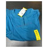 Blue Ribbed Long Sleeve Shirt, Size M