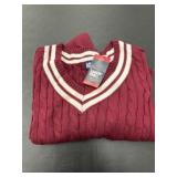 Lands' End V-Neck Sweater in Red