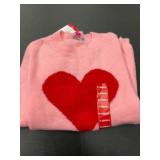 Pink Sweater With Red Heart Design